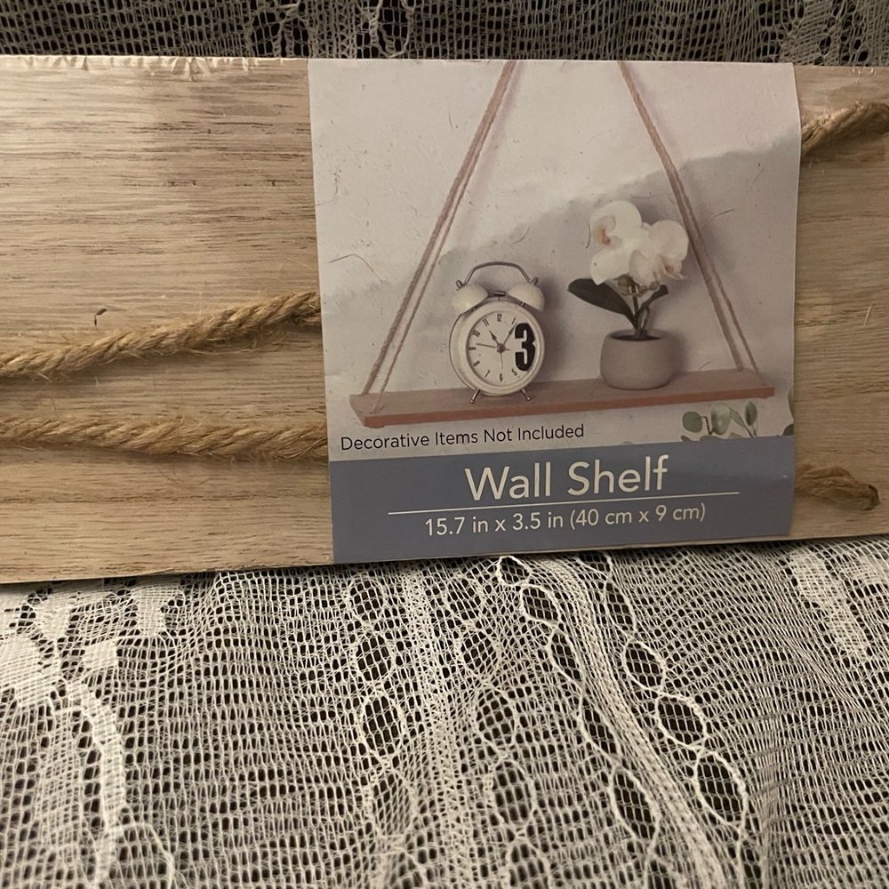 15.7x3.5 inch wall shelf, brand new! Boho chic